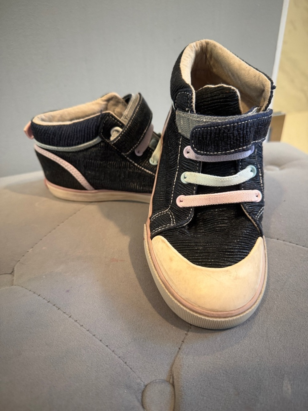 See Kai Run Kids Black High-Top Sneakers with Pastel Accents